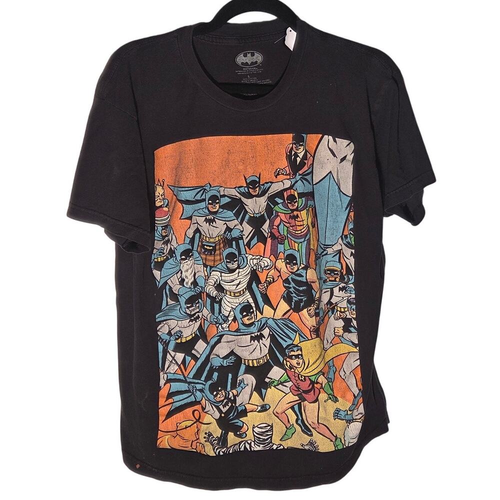 Vintage Black Batman Evolution T-Shirt - Large Adult Size